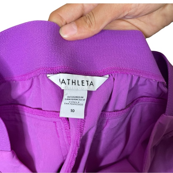 ATHLETA Women Size 10 Brooklyn Heights Vienna Slim Purple Pockets Lightweight - Picture 4 of 12